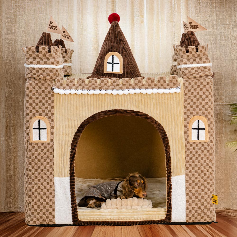 FUNNYFUZZY Gemütliches Orthopädisches Indoor-Spielzelt Hundezeltbett - Märchenhaftes Traumland