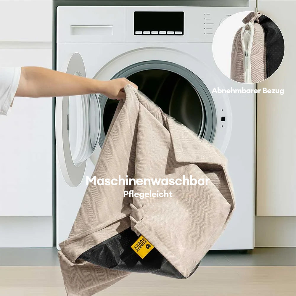 Allwetter Hundebett aus Chenille – Orthopädisch Abnehmbar & Mit Kissen