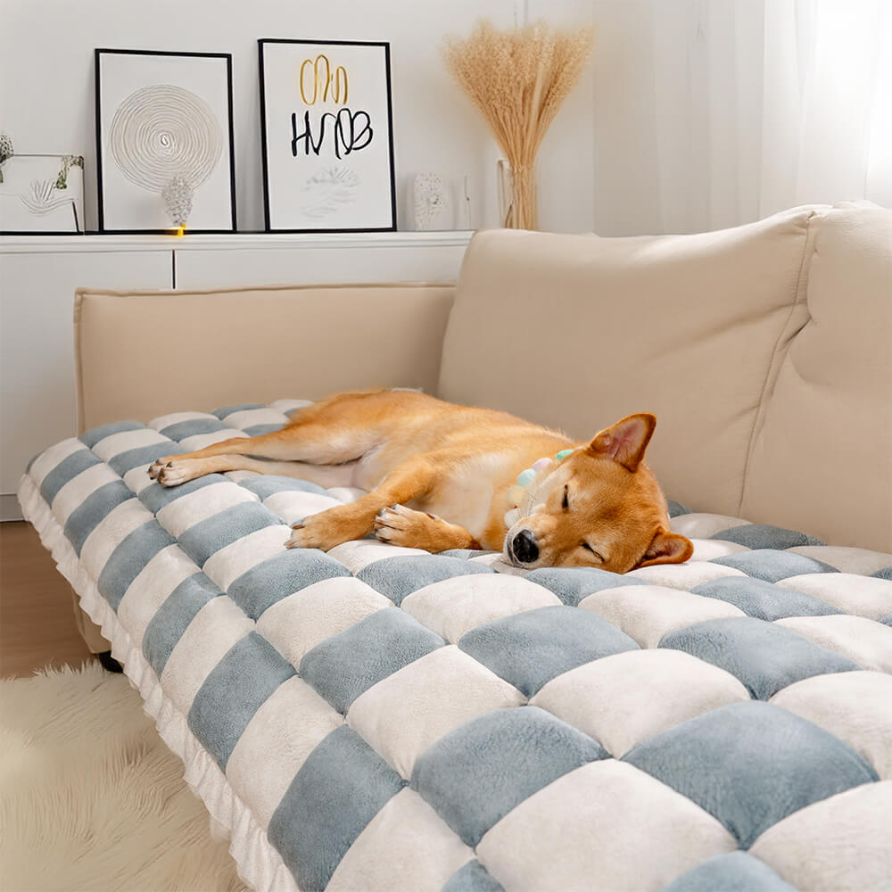 Kratzfester Schutzsofabezug Ganzjahres-Plaid-Haustiermatte mit Karomuster