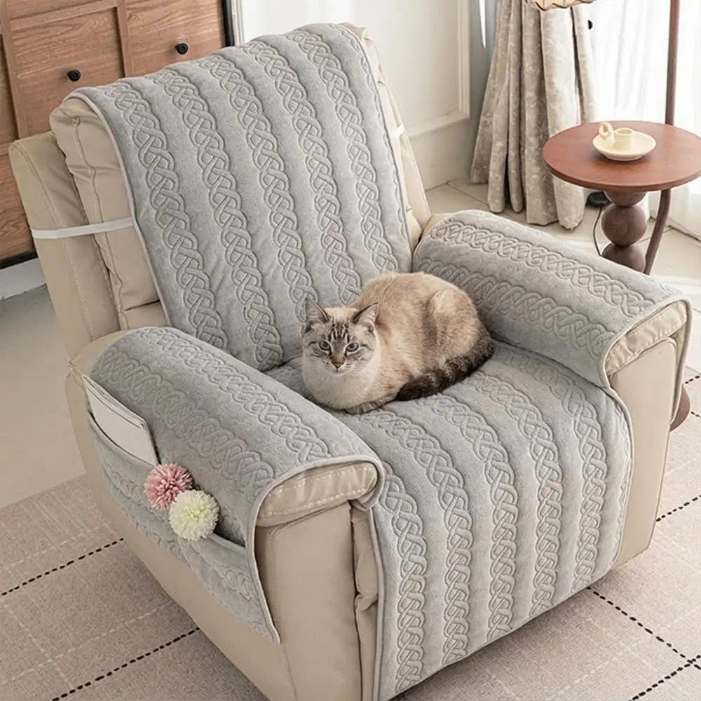 Alljahres-Scratch-Resistant Rutschfeste Recliner -Hülle mit elastischen Riemen