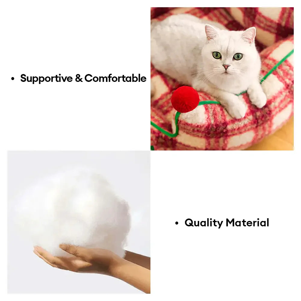 Vergnügungspark Mode Karierter Verdickter Plüsch Hundesofa-Bett