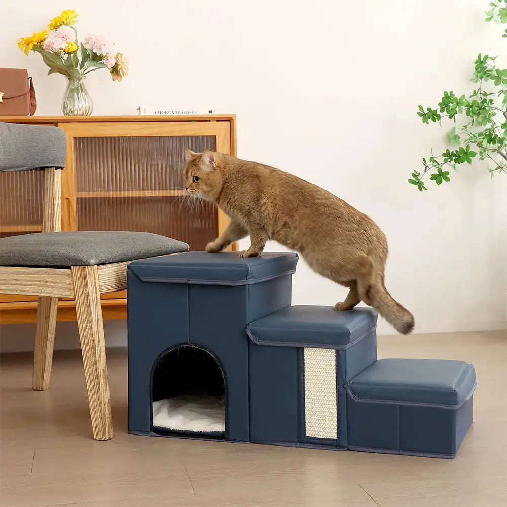 Arthritis-freundliche multifunktionale faltbare rutschfeste Hundetreppe mit Stauraum und Wohnung