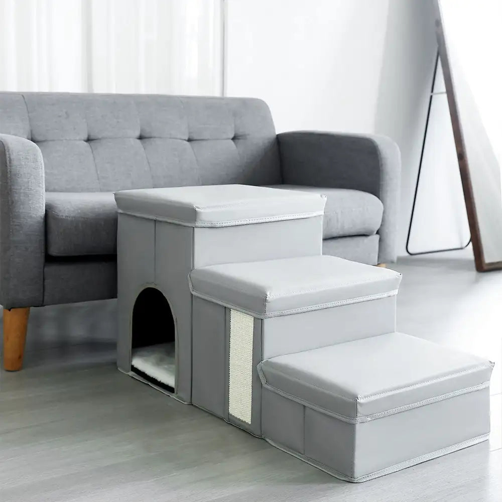 Arthritis-freundliche multifunktionale faltbare rutschfeste Hundetreppe mit Stauraum und Wohnung