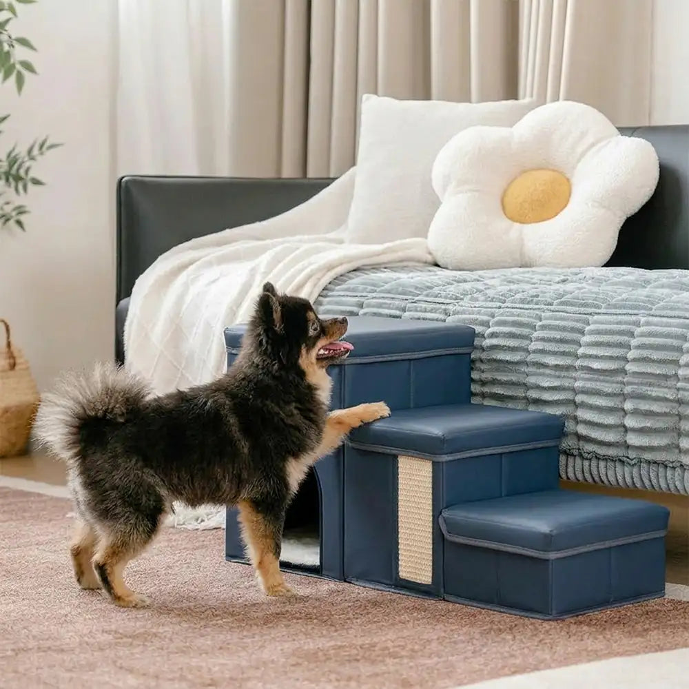 Arthritis-freundliche multifunktionale faltbare rutschfeste Hundetreppe mit Stauraum und Wohnung