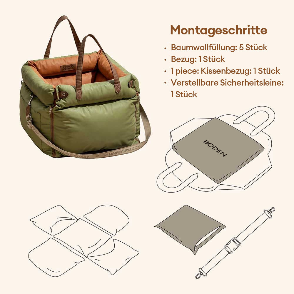 Prächtig Unterwegs Autositz Hundebett aus Kunstleder - Urban Voyager