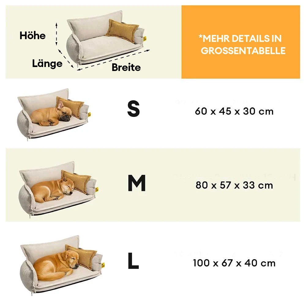 Allwetter Hundebett aus Chenille – Orthopädisch Abnehmbar & Mit Kissen