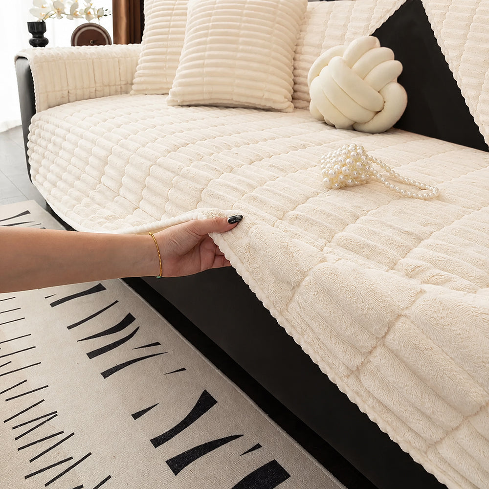 Wasserfeste gemütliche Fleece-Sofa-Schutz rutschfeste Sofabezug