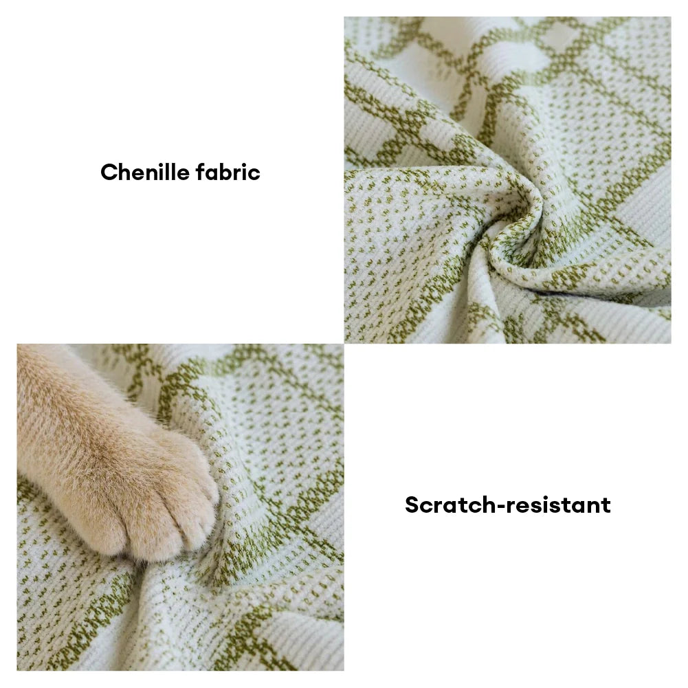 Karo-Muster Atmungsaktive Chenille Sofa-Schutz-Husse