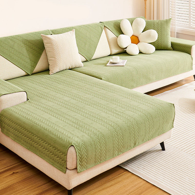 Atmungsaktiver Rutschfester Sofabezug mit Chenille-Weizenohr-Aufdruck