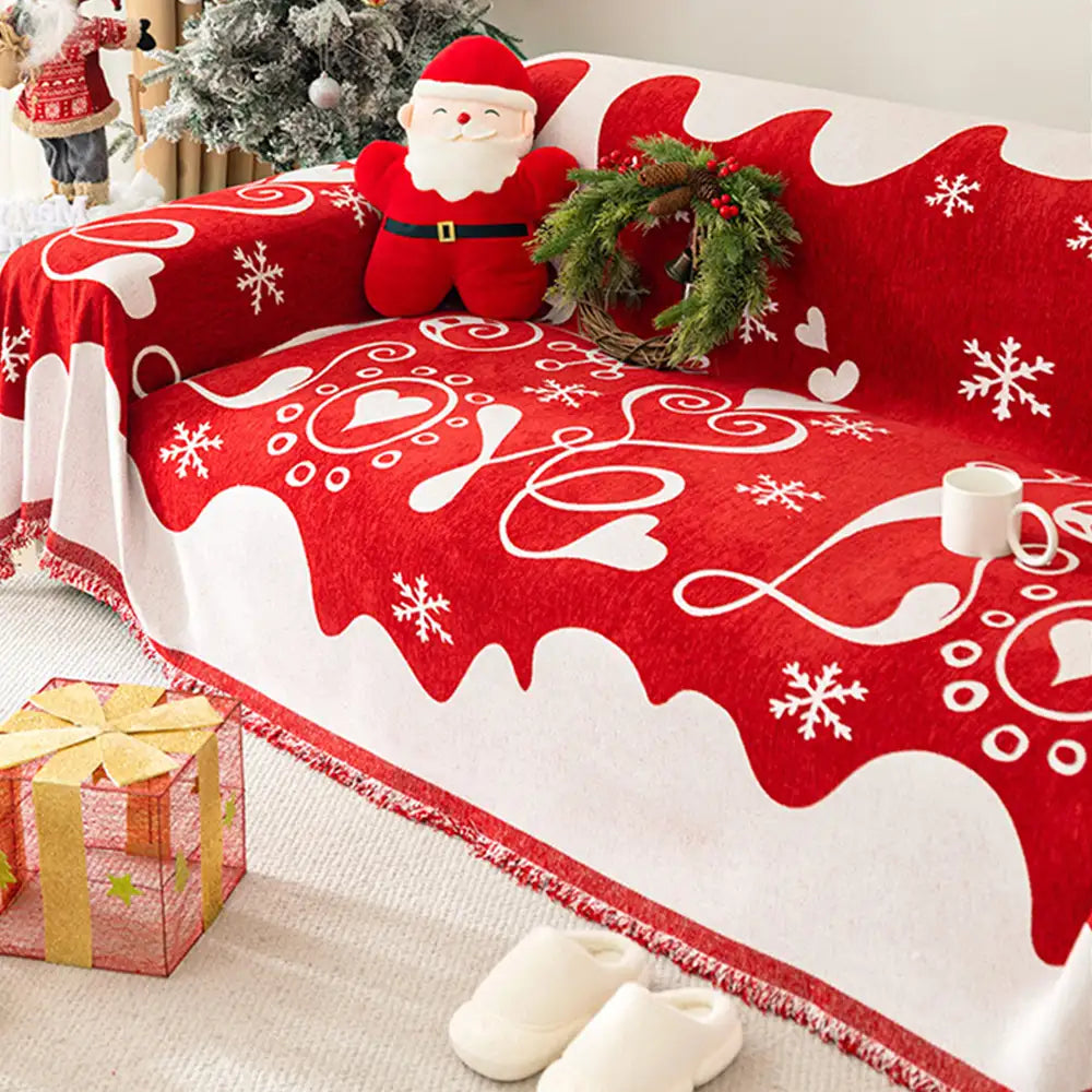 Weihnachtsdekoration Chenille Abriebfeste Sofa-Decke Couchbezug