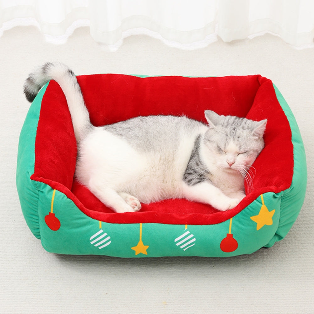 Weihnachtsgeschenkbox Warmes Halbgeschlossenes Höhlenbett für Hunde und Katzen