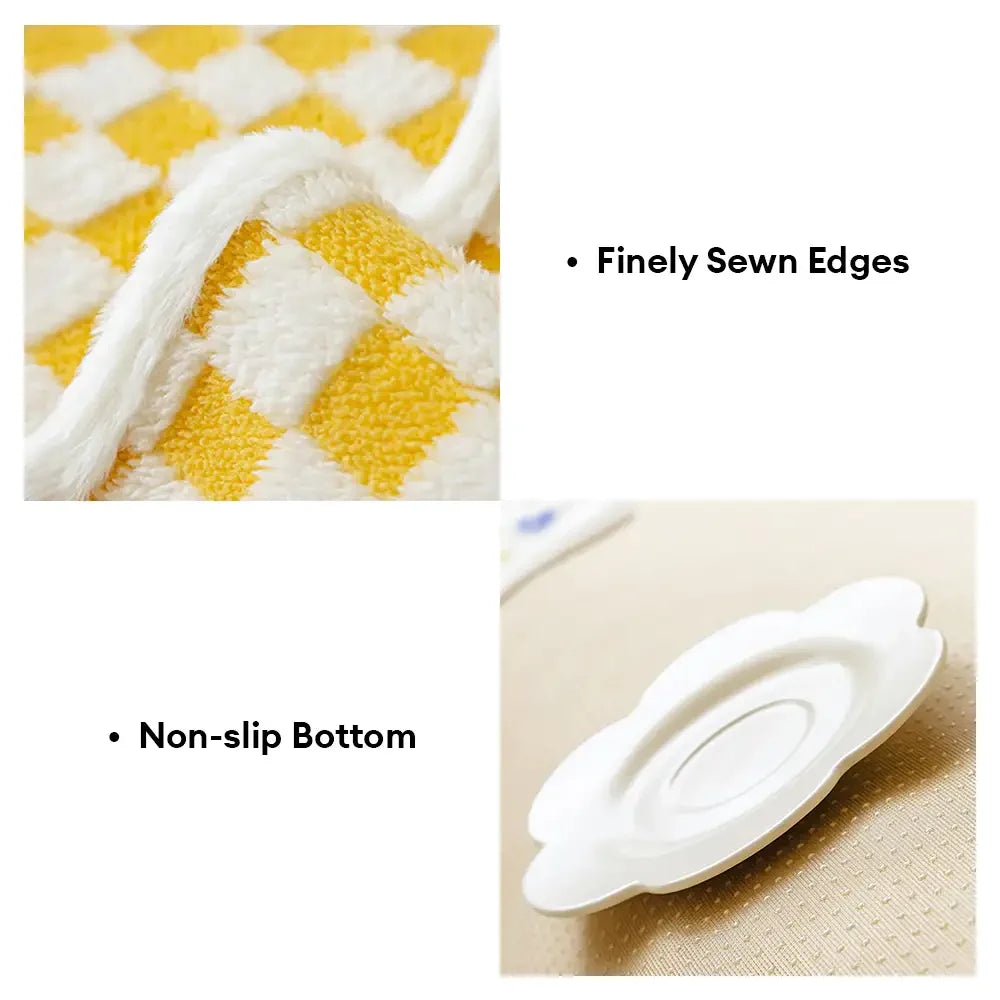 Klassische Schachbrett-Muster Plüsch bequemer, kratzfester, rutschfester Sofaüberzug