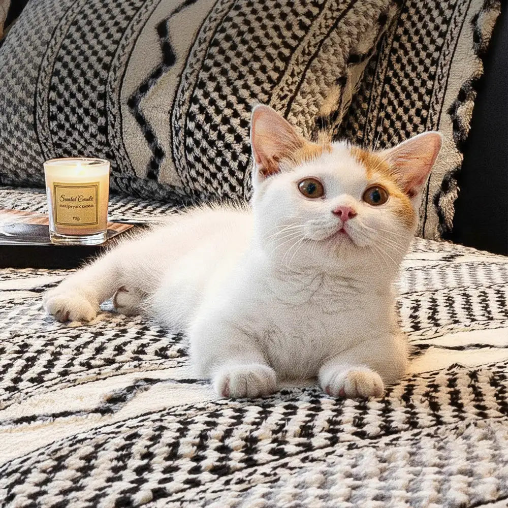 Klassischer Karomuster-Plüsch, kratzfest, bequem, rutschfester Sofabezug