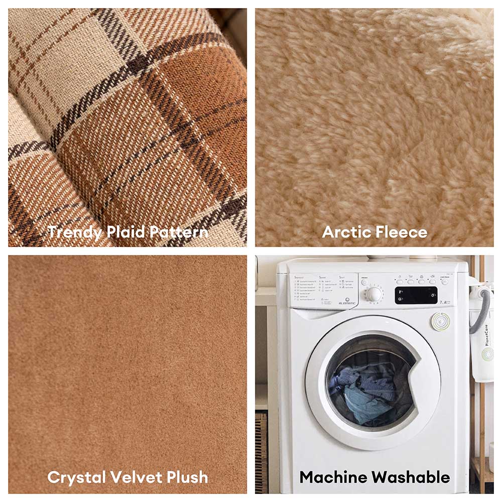 Klassisches Plaid-Haus orthopädisches Hundebett - Rückzugshütte