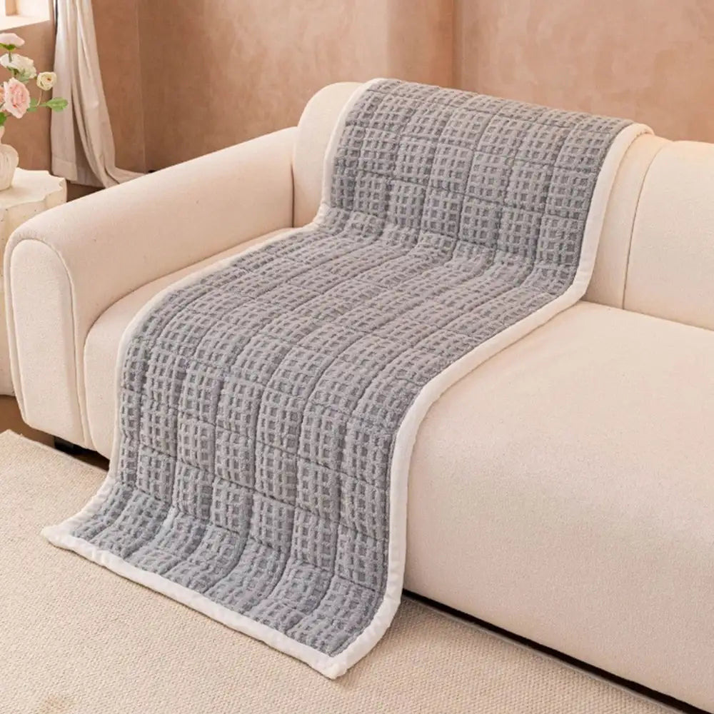 Baumwollfleece Haustierfreundlicher Bequemer Rutschfester Sofaüberwurf - Waffel
