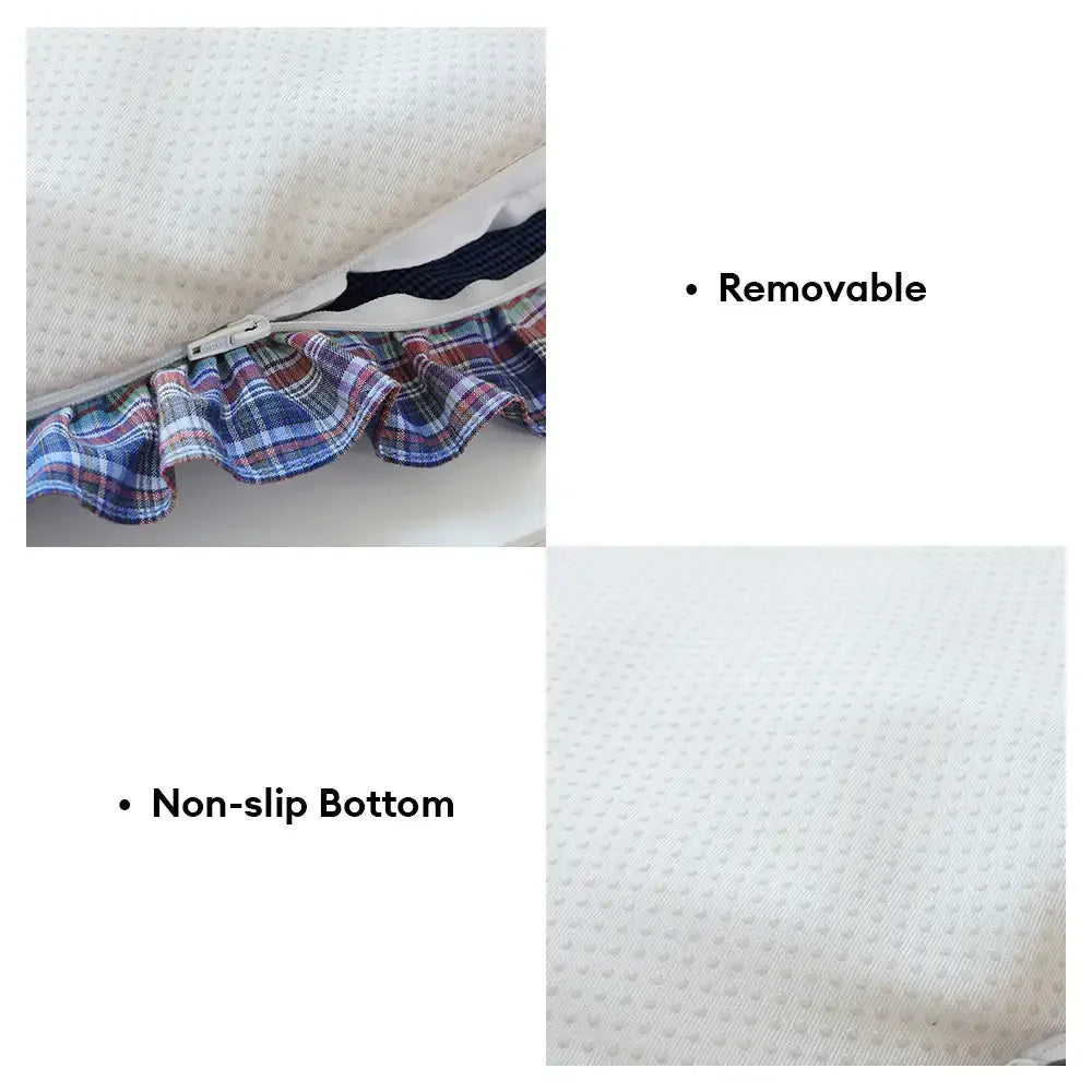 Landhausstil Karohundematte mit rutschfester Rundform - Großer Raum