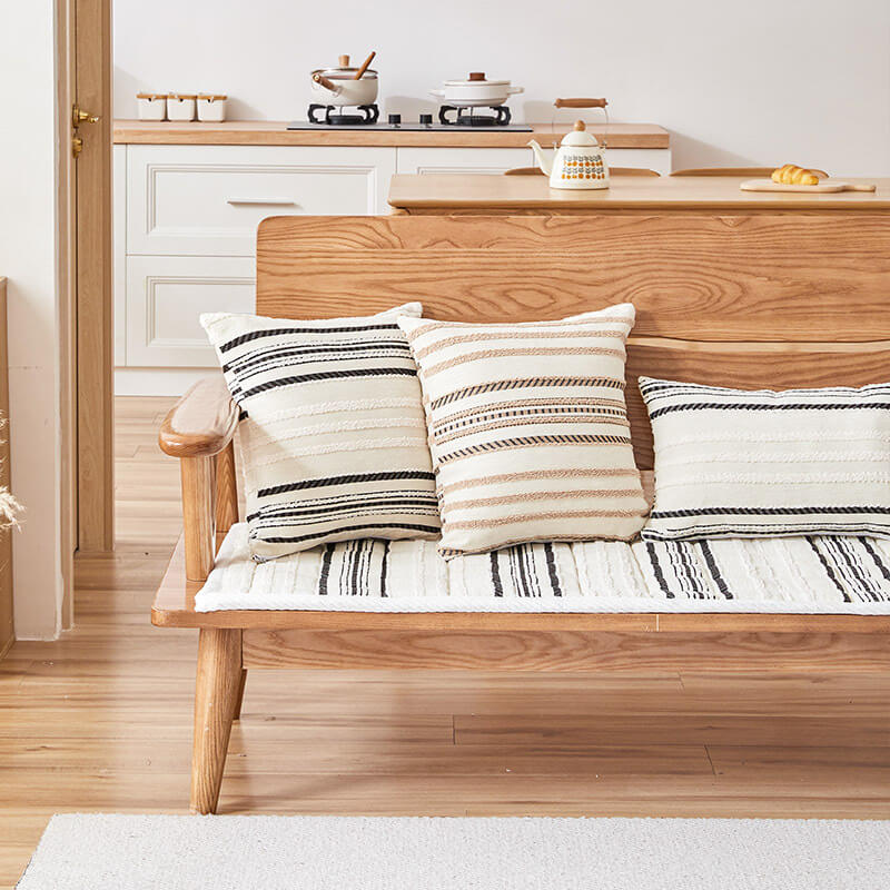 Gemütlicher Chenille gestreifter Plüsch-Sofaschoner, rutschfester Couchschutz für Haustiere