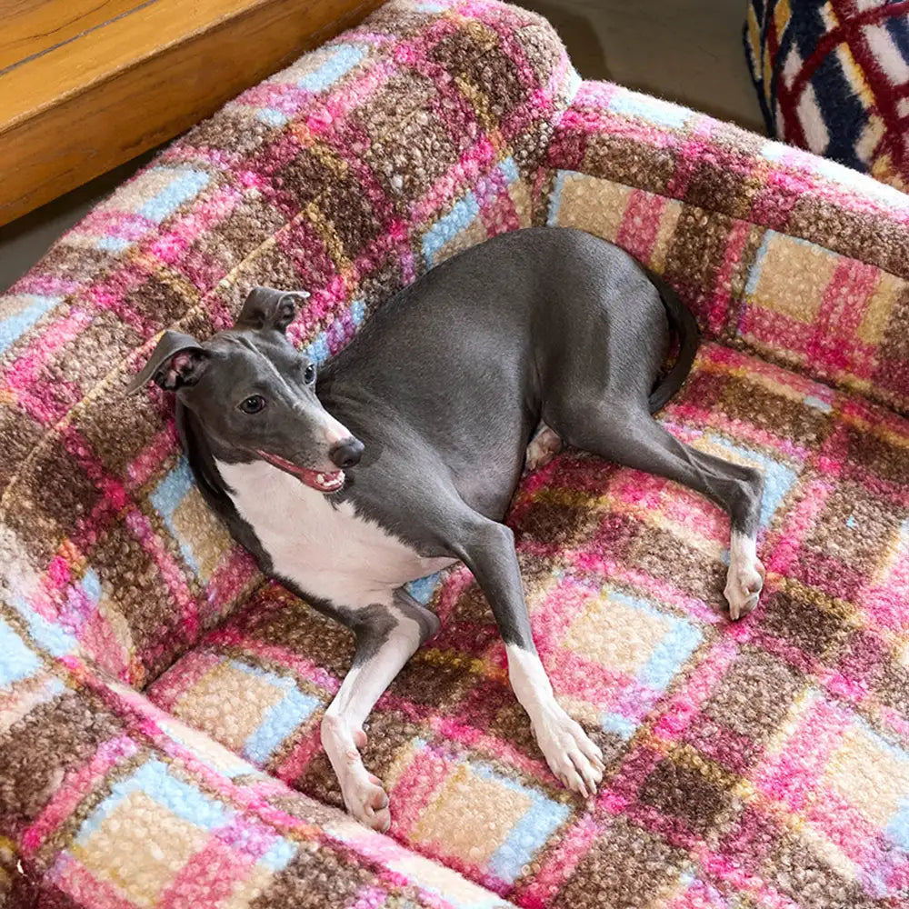Gemütliches Plaid Faux Lammwoll waschbares Sofa-Bett für Hunde und Katzen - Vintage Modern