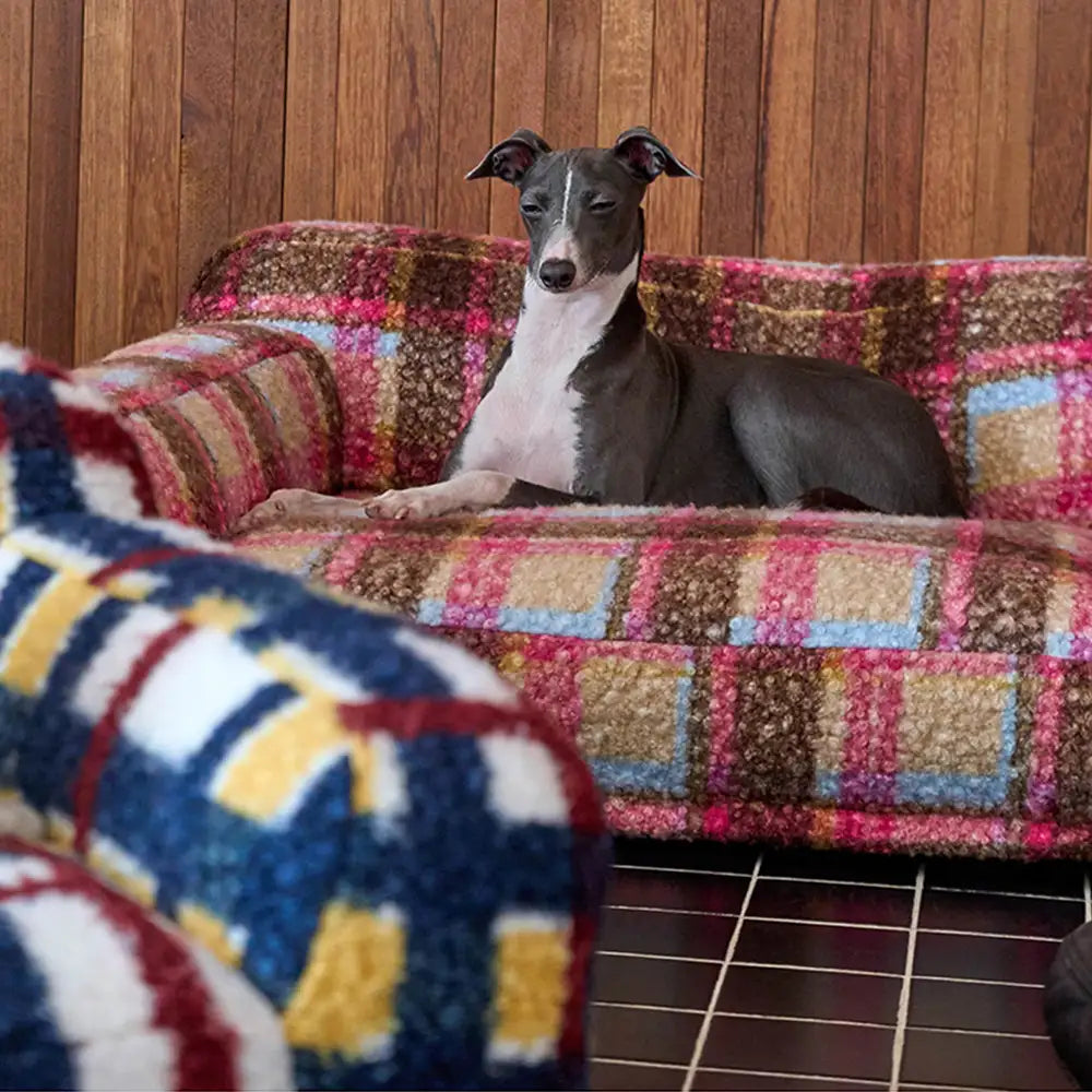 Gemütliches Plaid Faux Lammwoll waschbares Sofa-Bett für Hunde und Katzen - Vintage Modern