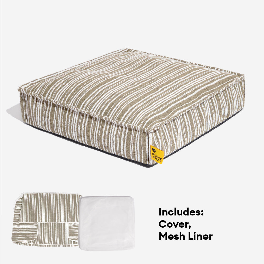 Nachhaltiger Stauraum Pouf Ottoman & Hundebett - Funnyfuzzy SnugNest