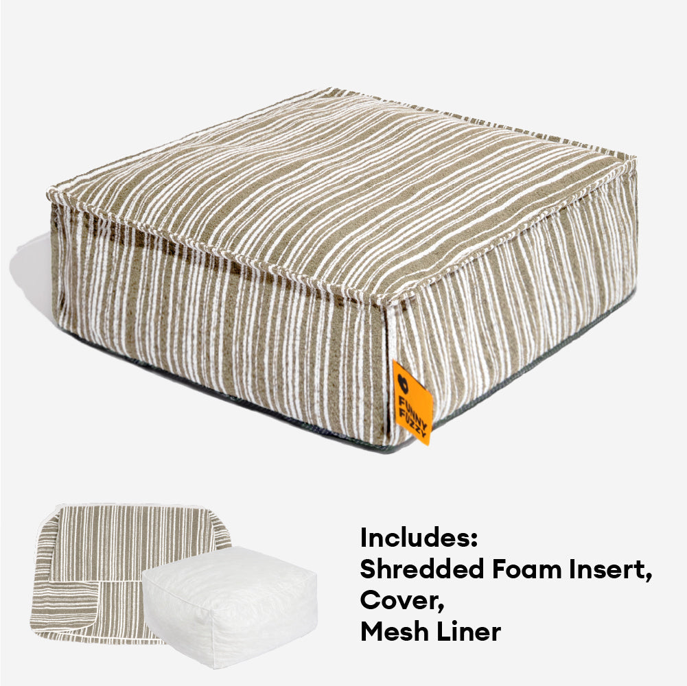 Nachhaltiger Stauraum Pouf Ottoman & Hundebett - Funnyfuzzy SnugNest
