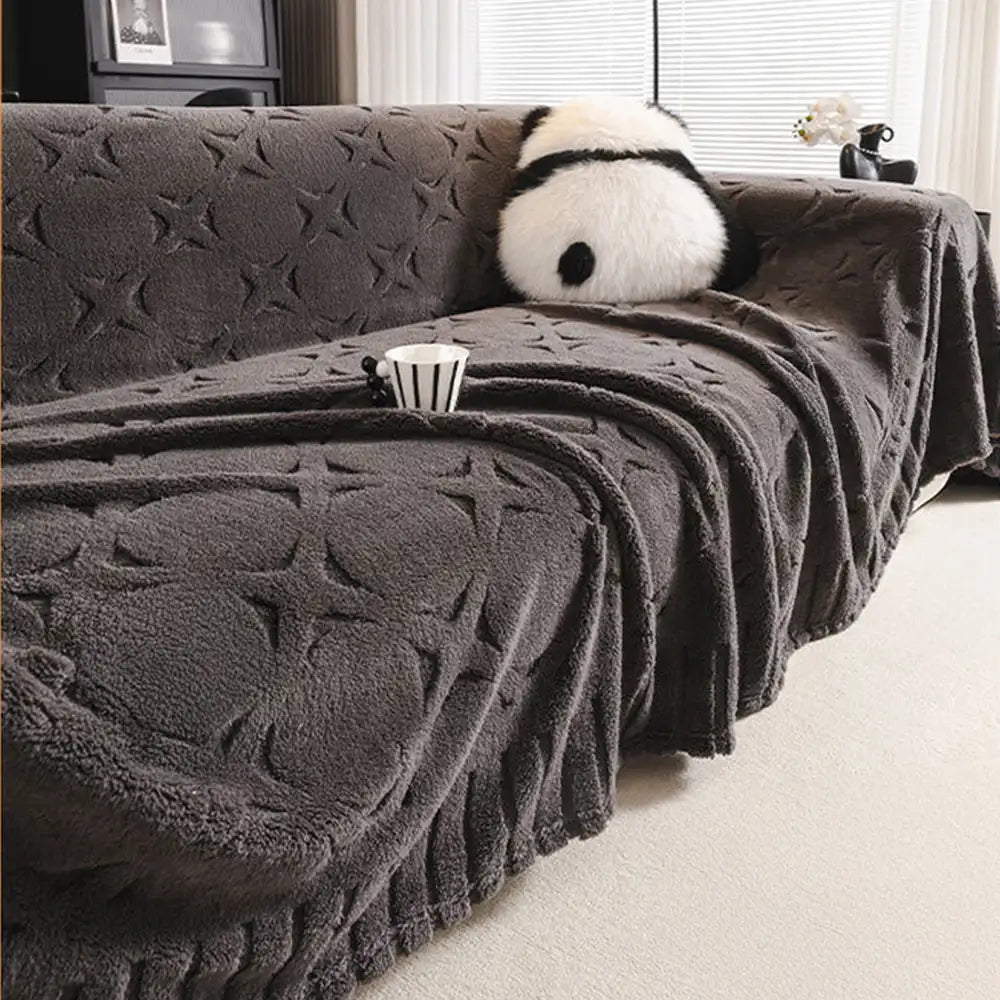 Sofaüberwurf mit Jacquard-Design und cremiger Textur