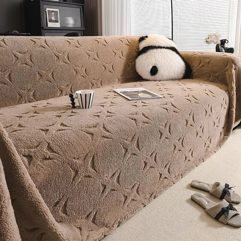 Sofaüberwurf mit Jacquard-Design und cremiger Textur