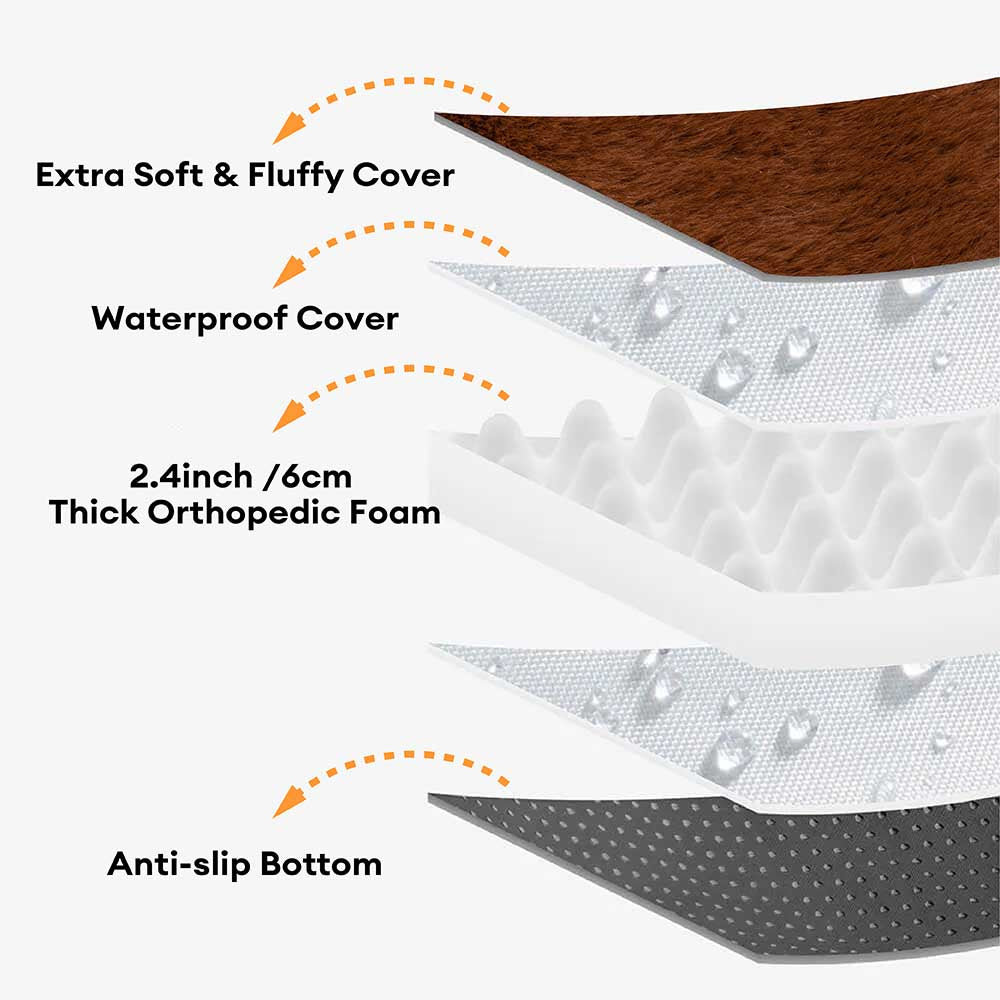 Cremefarbenes Plüschiges Supergroßes Donut-Hundebett – Kuschelwiege