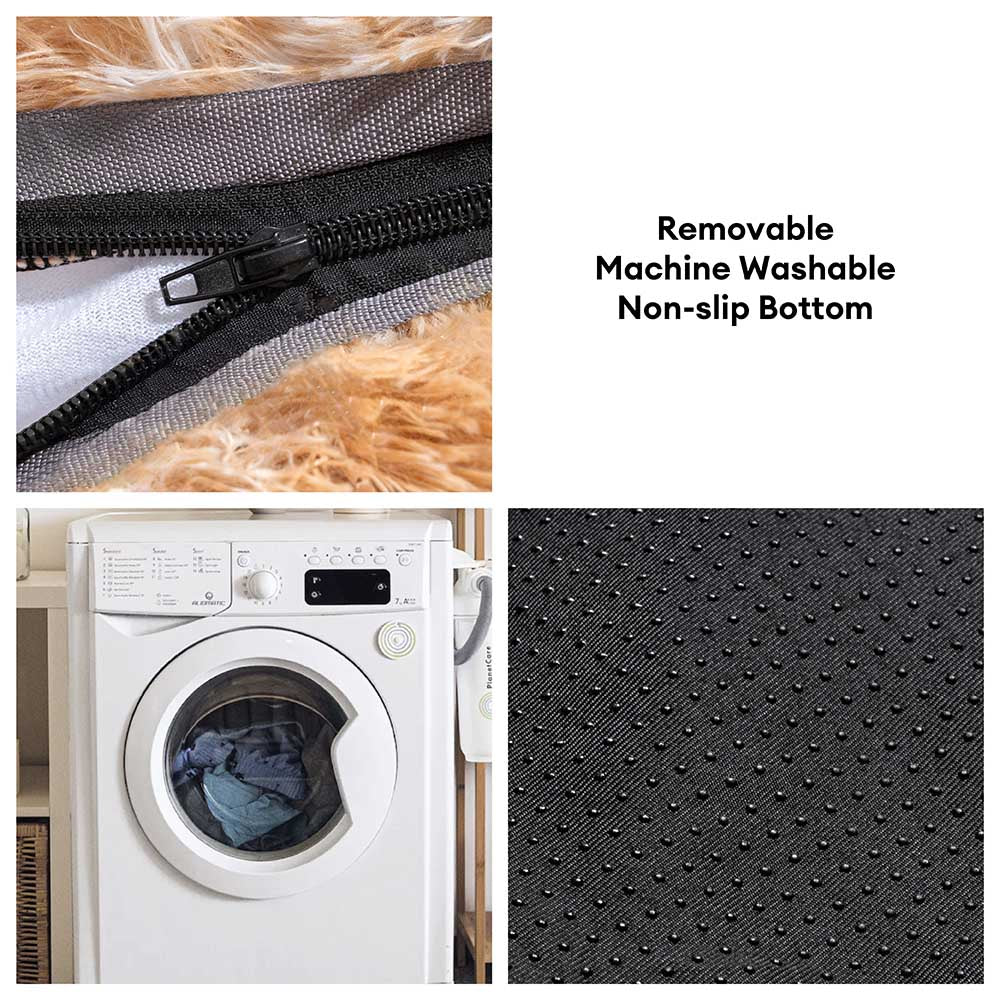 Cremefarbenes Plüschiges Supergroßes Donut-Hundebett – Kuschelwiege