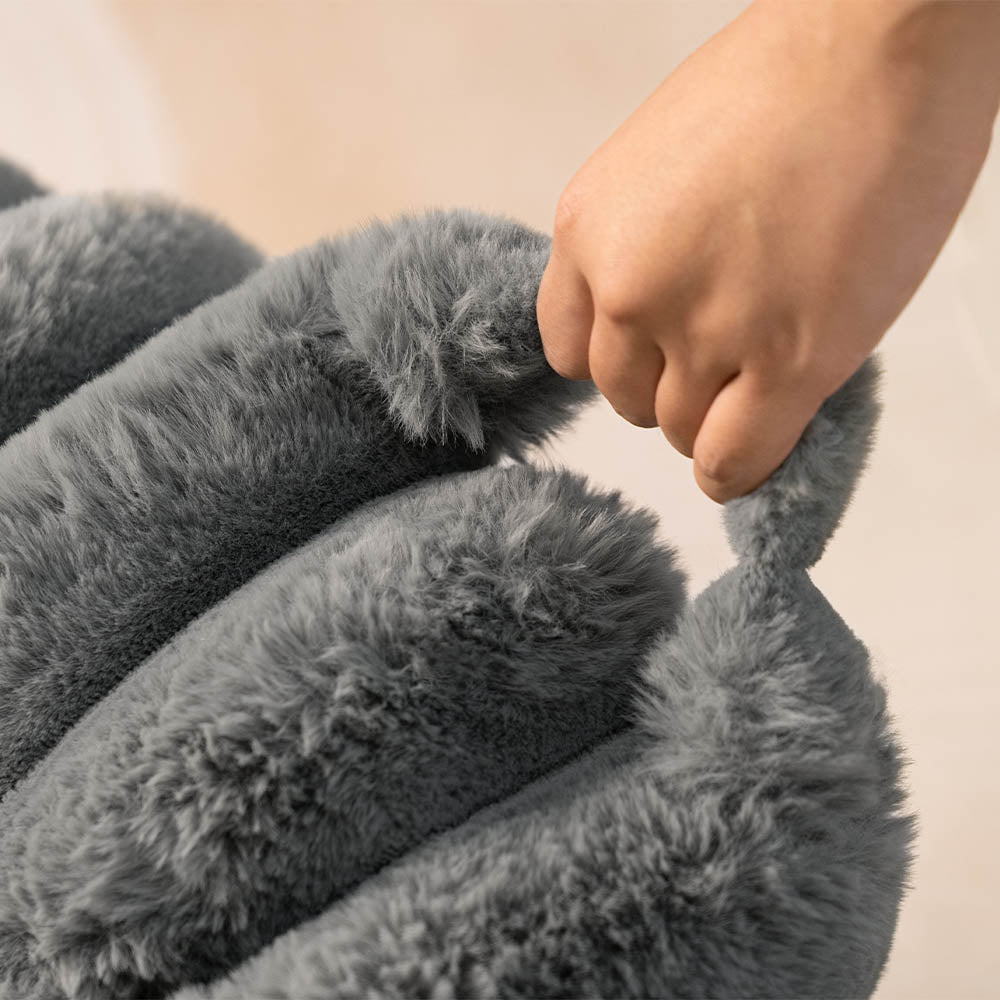 Cremefarbenes Plüschiges Supergroßes Donut-Hundebett – Kuschelwiege