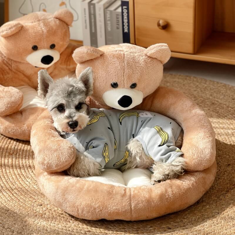 Süßes Abnehmbares Kuschelbär-Haustierbett