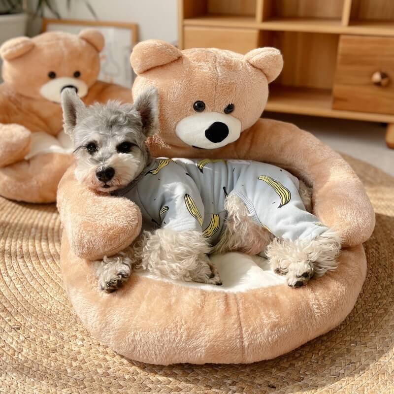 Süßes Abnehmbares Kuschelbär-Haustierbett