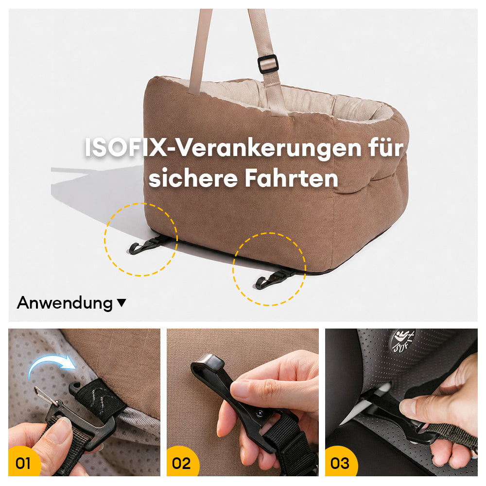 Wasserdichtes ISOFIX-Hochlehner- und Dickes Hundesitzbett mit ISOFIX-System