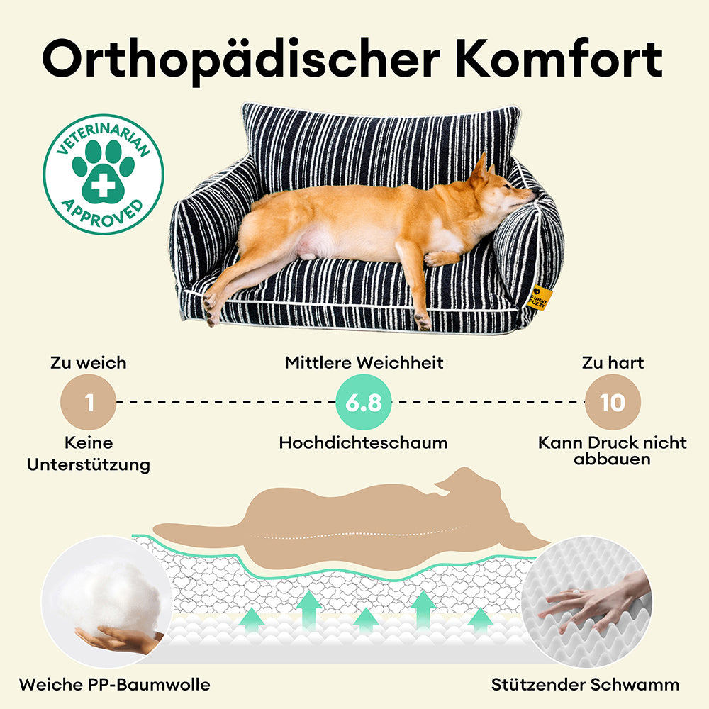 Orthopädisches Ganzjahres-Hundebett - Funnyfuzzy SnugNest