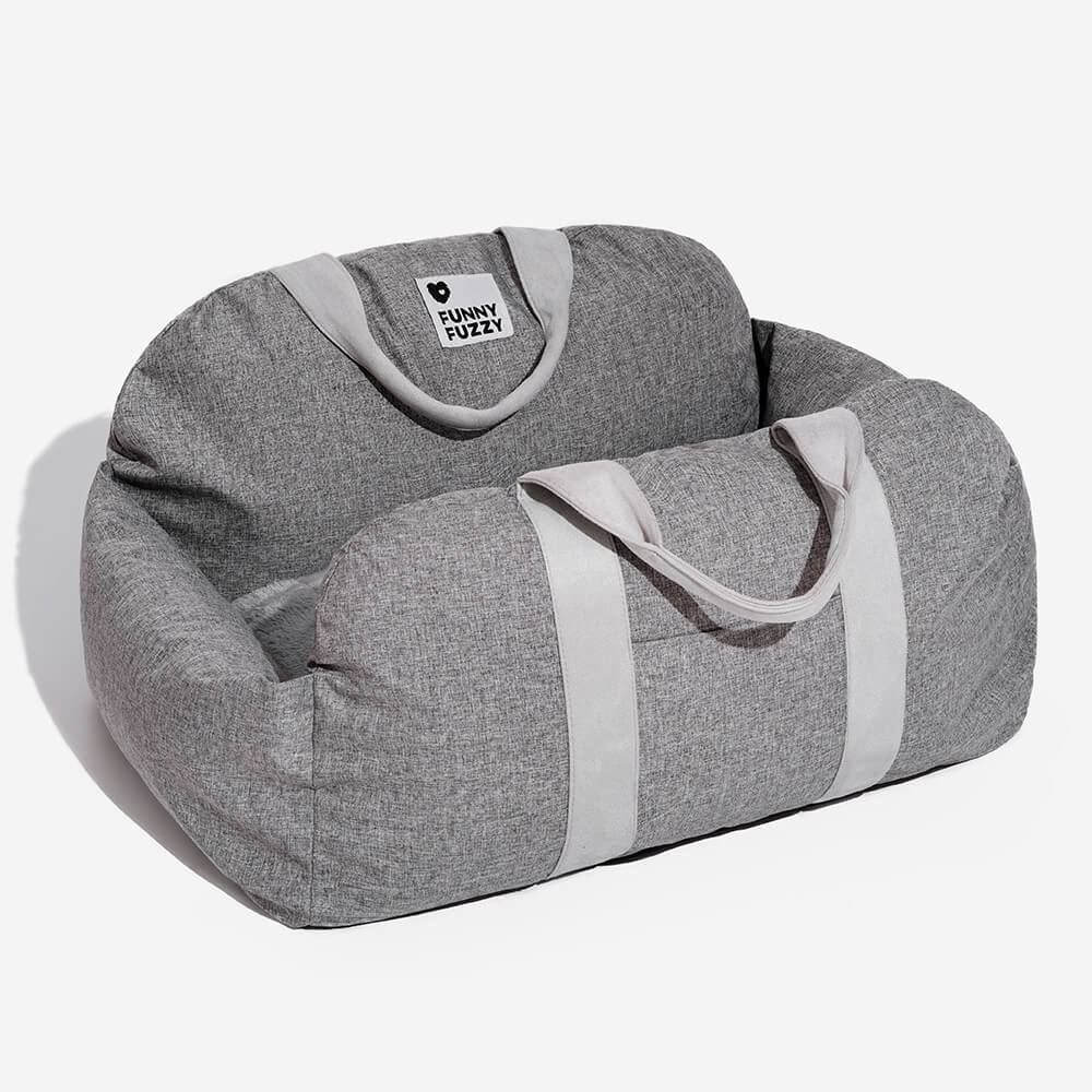 Hundebett im Autositz-Design mit Vintage Herzen und Schachbrettmuster