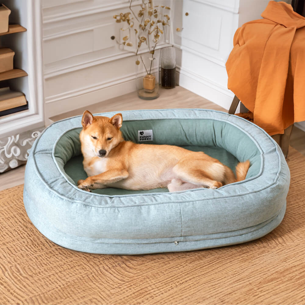 Flauschiges orthopädisches Hundebett in Donutform