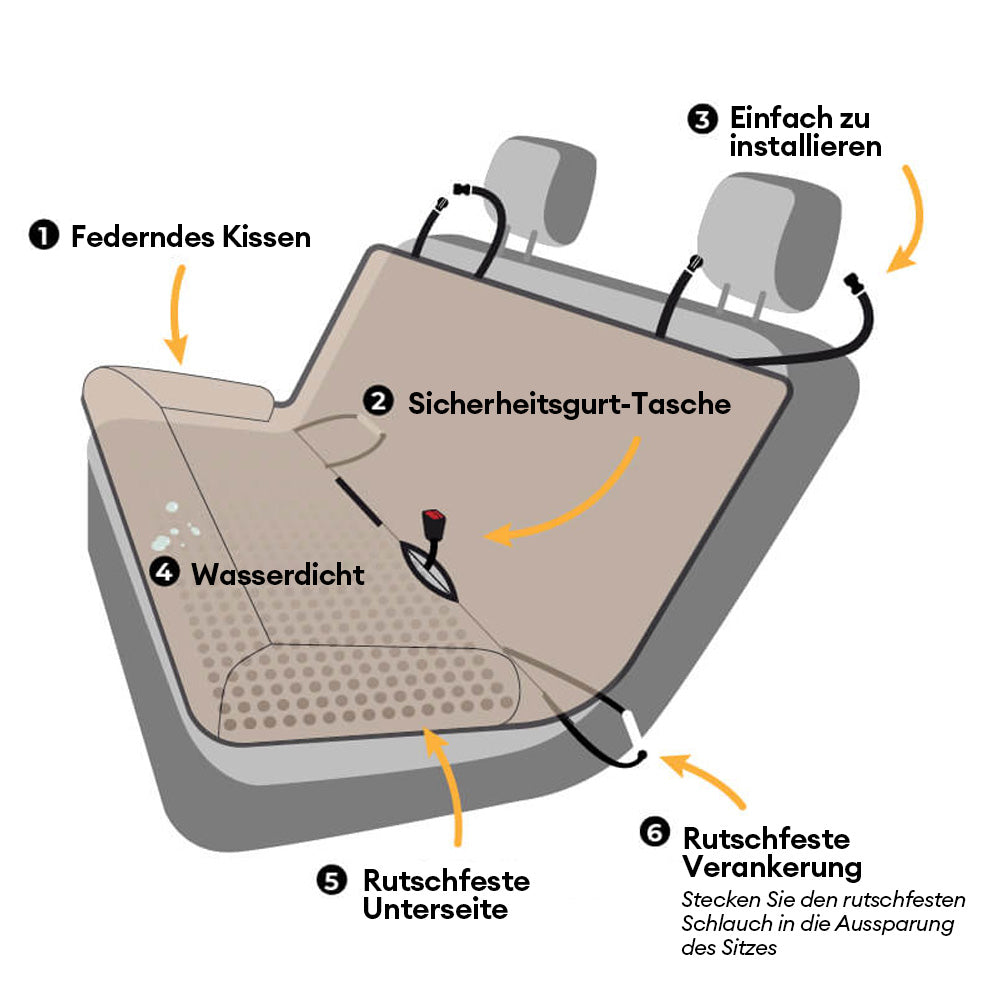 Reise Polster Sicherheit Unterwegs Rücksitz für Großen Hund im Schachbrettmuster