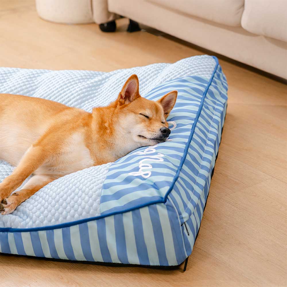 Extra großes kühlendes waschbares rechteckiges orthopädisches Hundebett - kühlendes Nickerchen