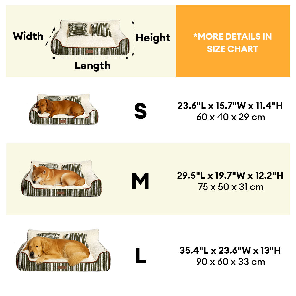 Plüsch Warm Streifen Orthopädisches Hund- und Katzensofa mit Kissen - Grove Couch
