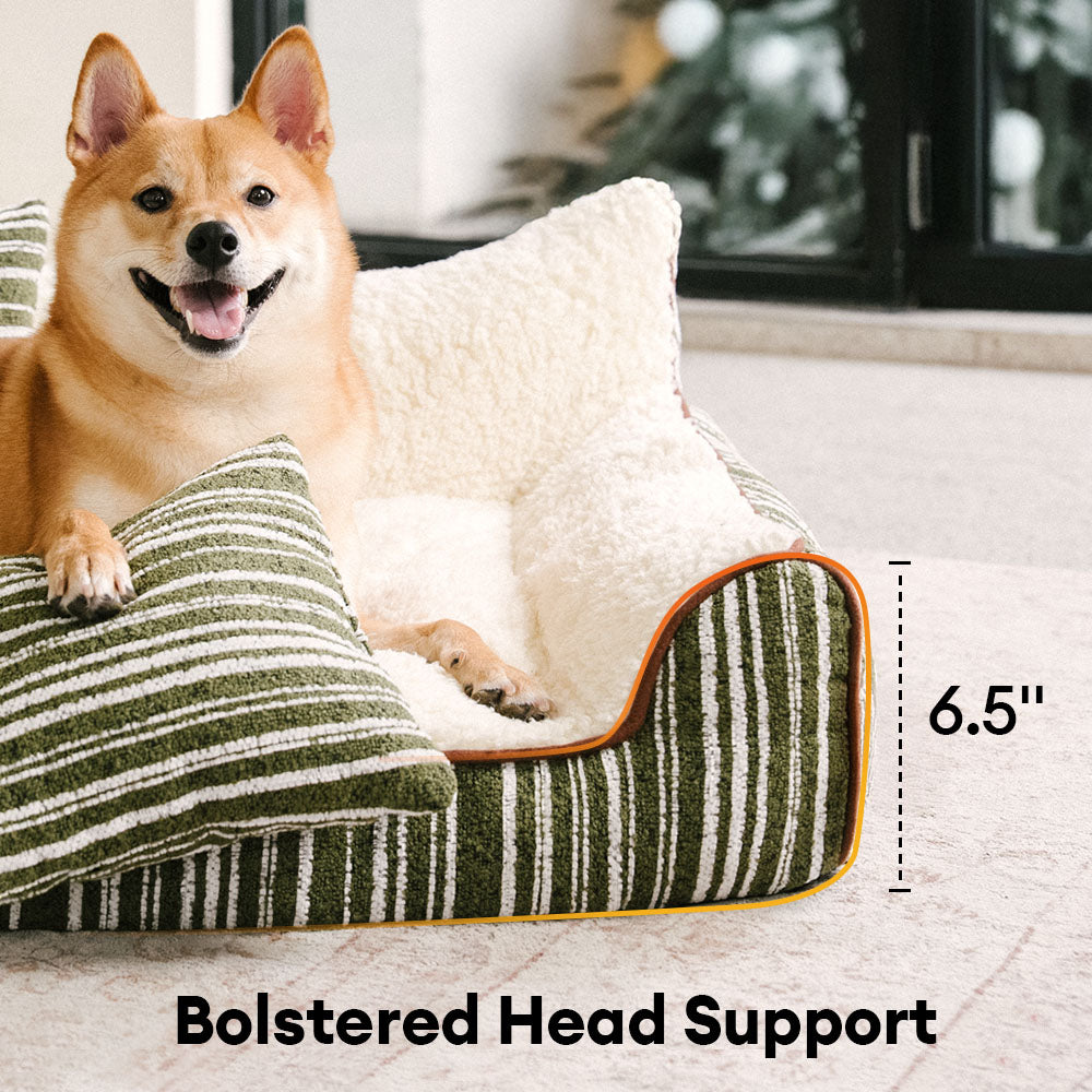 Plüsch Warm Streifen Orthopädisches Hund- und Katzensofa mit Kissen - Grove Couch