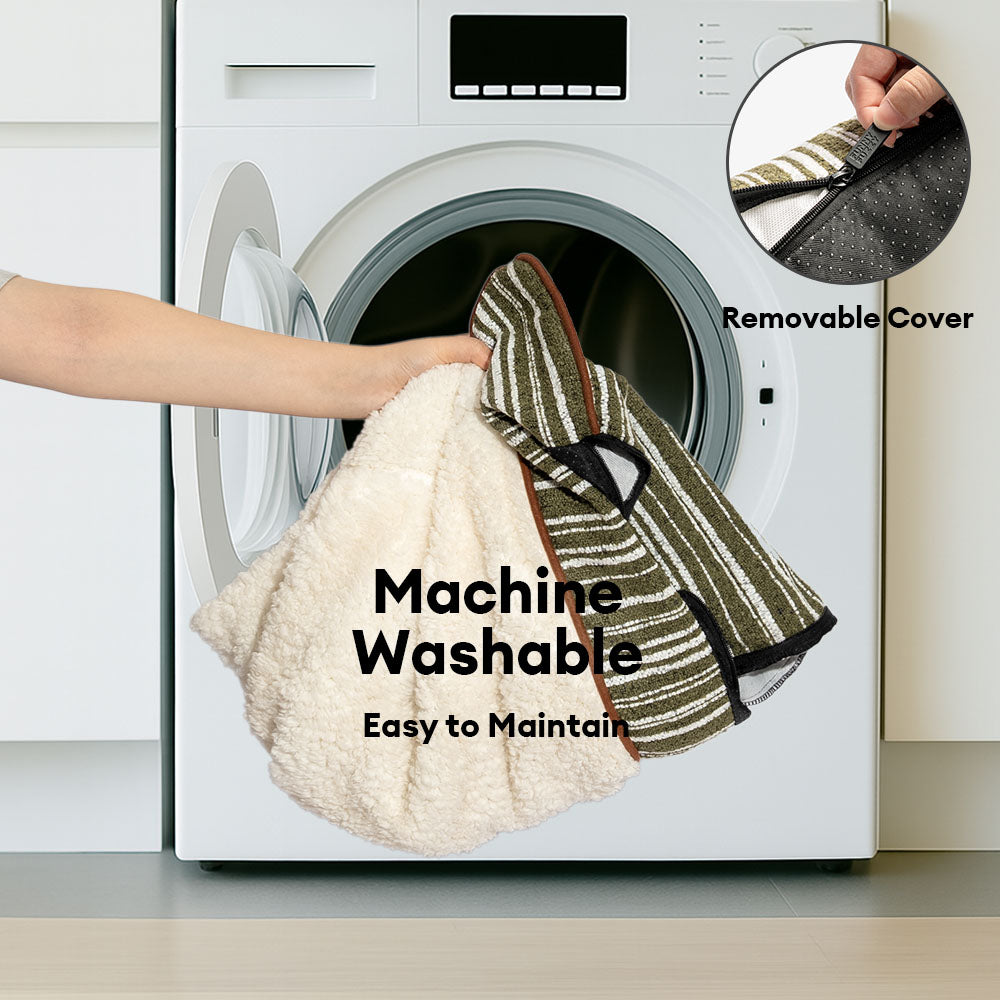 Plüsch Warm Streifen Orthopädisches Hund- und Katzensofa mit Kissen - Grove Couch