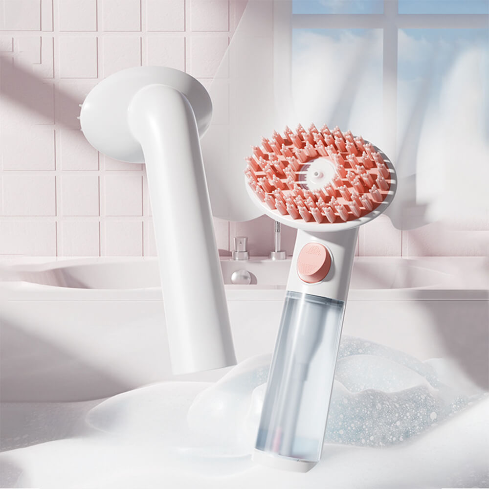 2 in 1 Shampoospender & Massagefrother Hundebadebürste