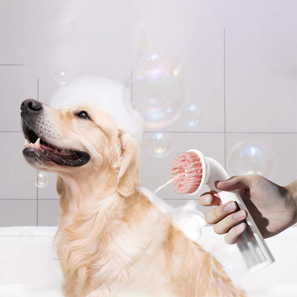 2 in 1 Shampoospender & Massagefrother Hundebadebürste