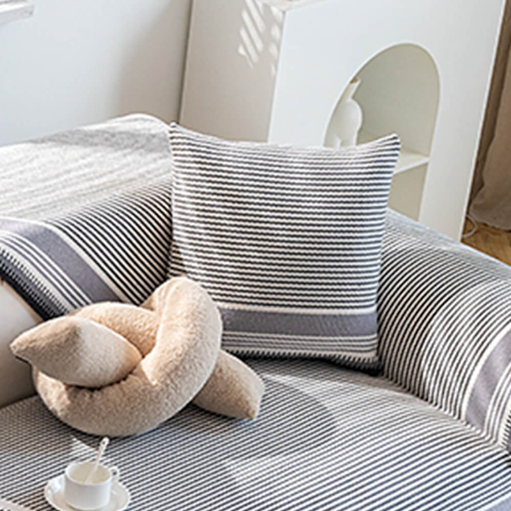 Klassischer Atmungsaktiver Sofabezug aus natürlichem Baumwollleinen