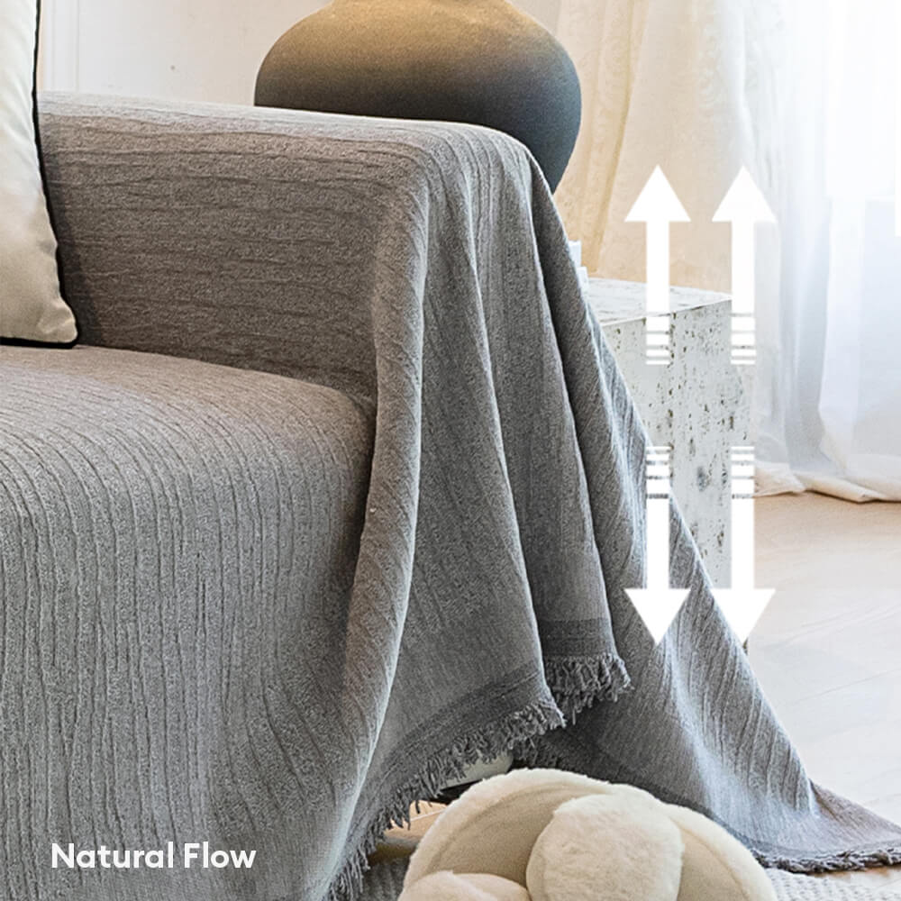 Creme Chenille Texturiertes Tierfreundliches Anti-Kratzer Sofaüberwurf