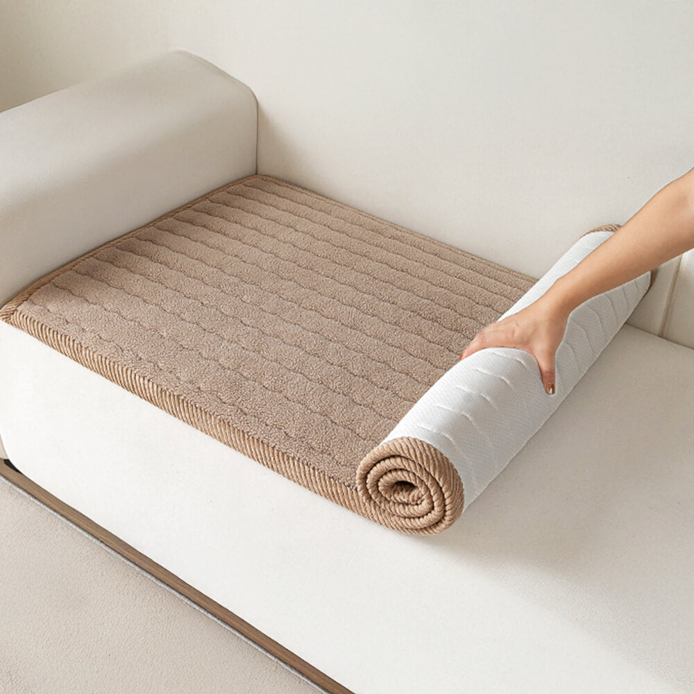 Cremig Weicher Atmungsaktiver Lammleder-Sofabezug