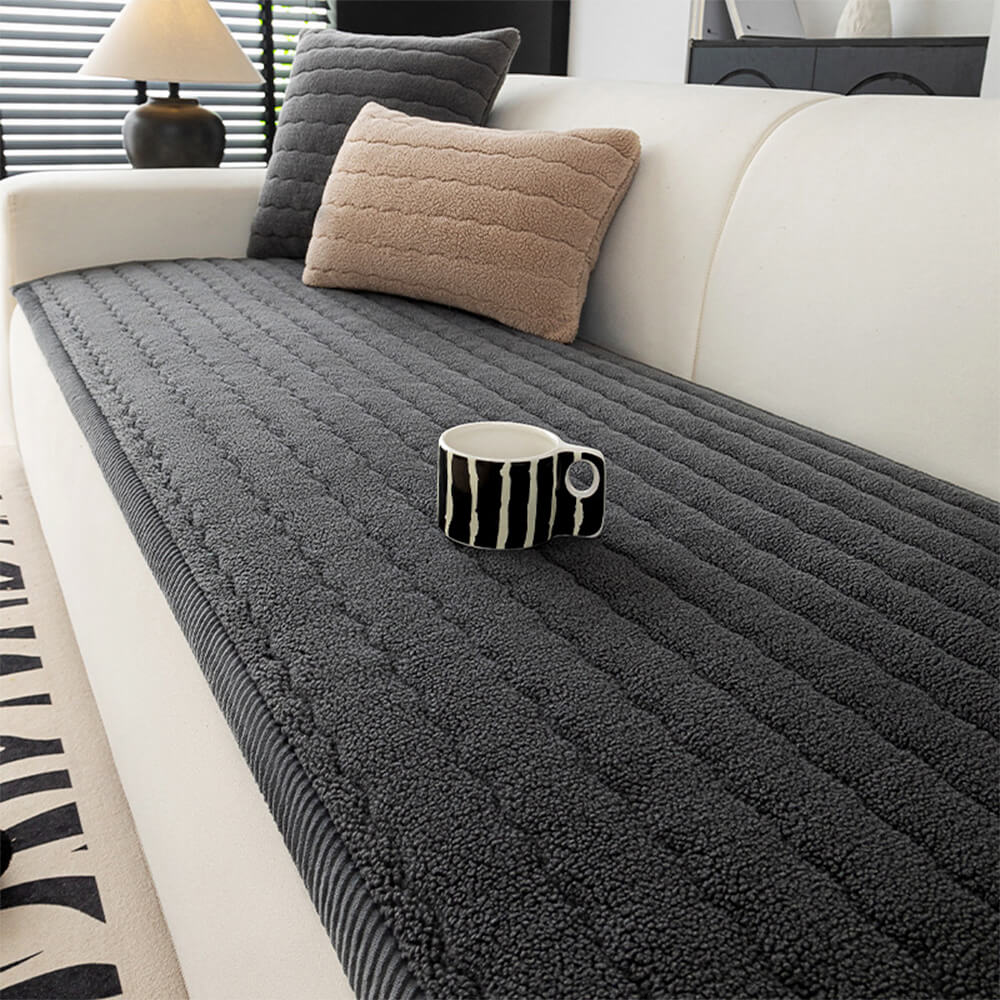 Cremig Weicher Atmungsaktiver Lammleder-Sofabezug