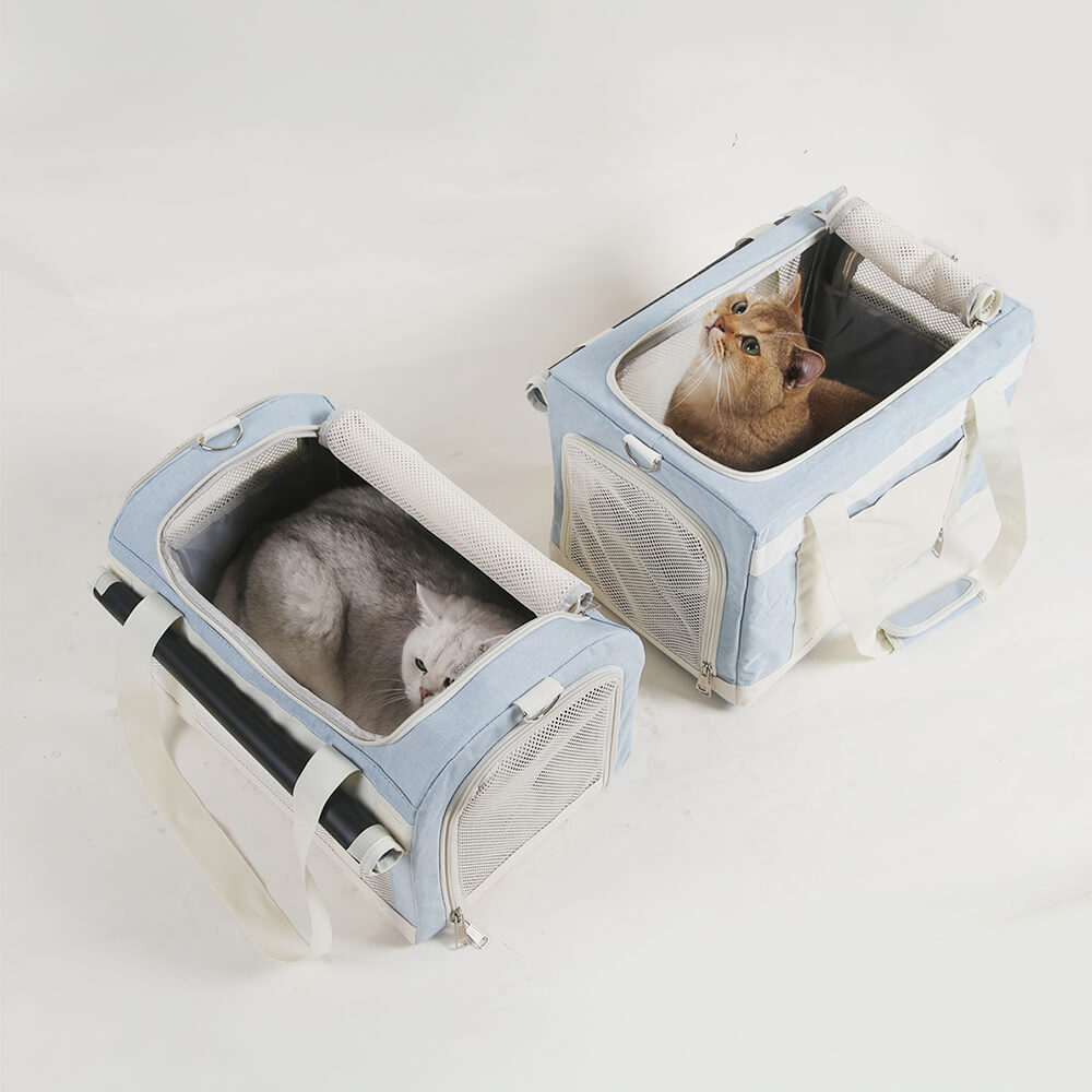 Doppel-Layer Geräumige Mehrkatzen-Reise-Tiertransporttasche mit Rollen