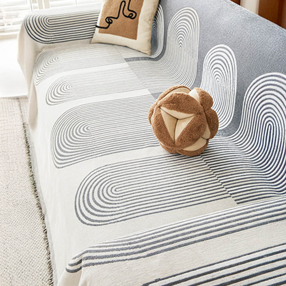 Geometrisches Muster Wendbare Chenille-Decke Sofabezug