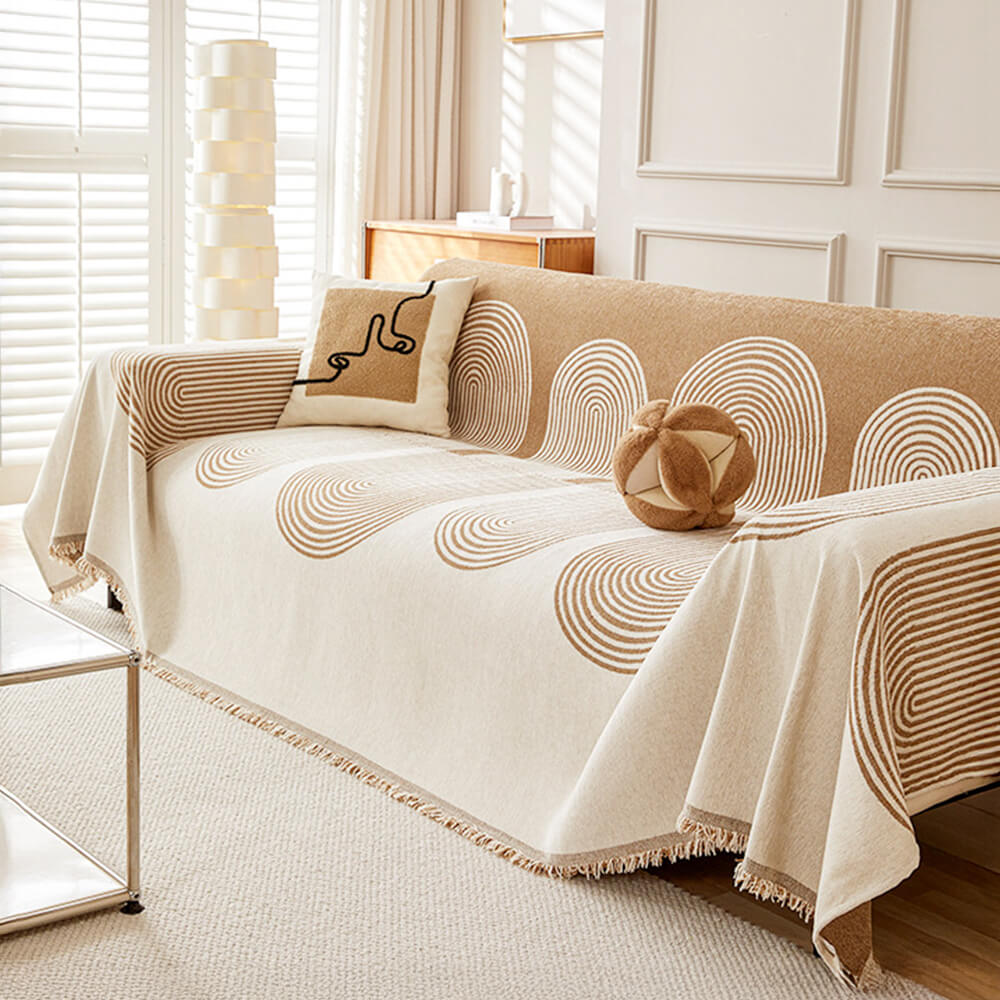 Geometrisches Muster Wendbare Chenille-Decke Sofabezug